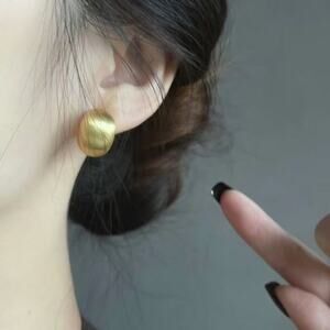 Vintage Matte Gold Ball Stud Earrings